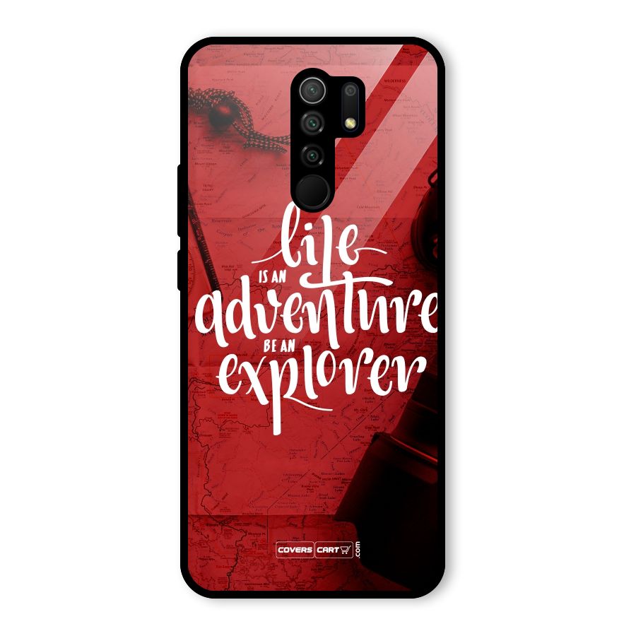 Life Adventure Explorer Glass Back Case for Redmi 9 Prime
