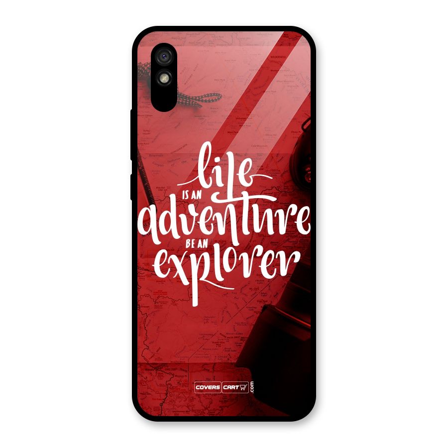 Life Adventure Explorer Glass Back Case for Redmi 9i
