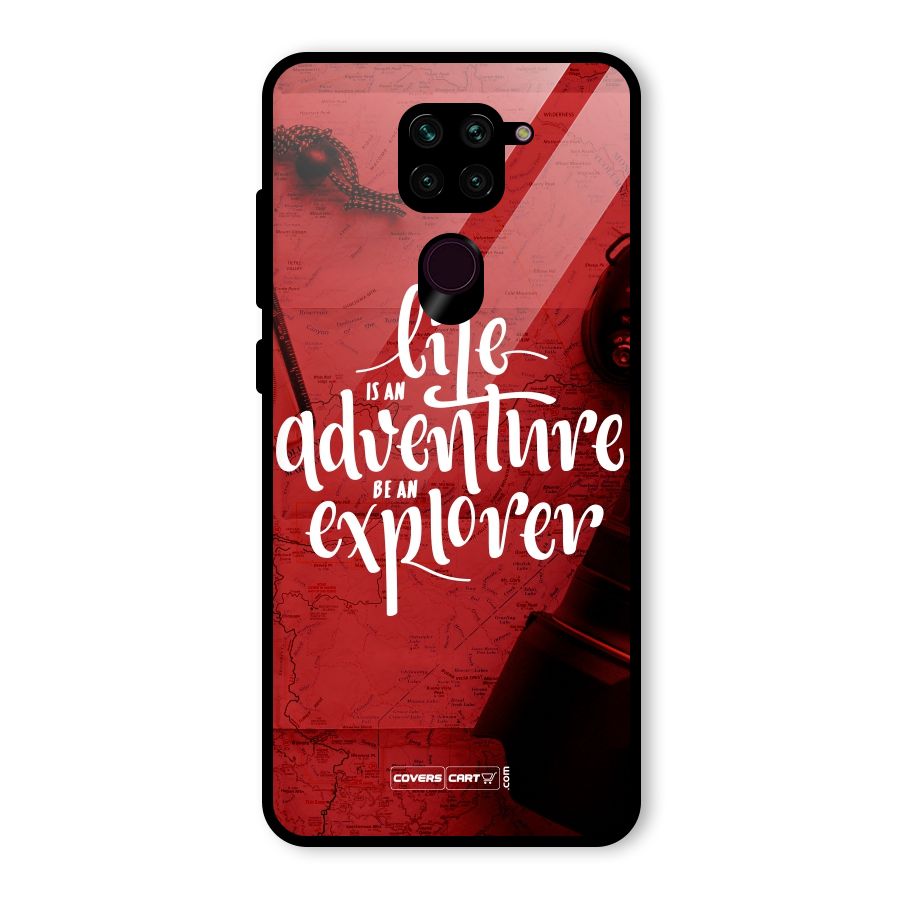 Life Adventure Explorer Glass Back Case for Redmi Note 9