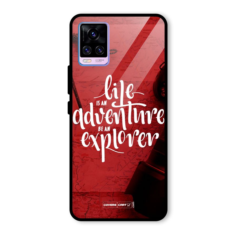 Life Adventure Explorer Glass Back Case for Vivo V20 Pro