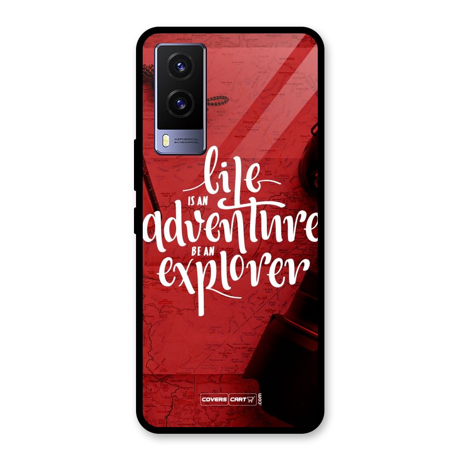 Life Adventure Explorer Glass Back Case for Vivo V21e 5G