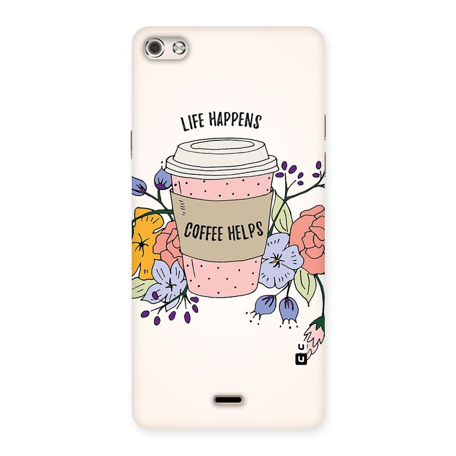 Life Happens Back Case for Micromax Canvas Silver 5