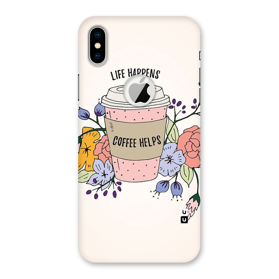 Life Happens Back Case for iPhone X Logo Cut