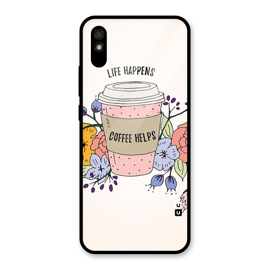 Life Happens Glass Back Case for Redmi 9i