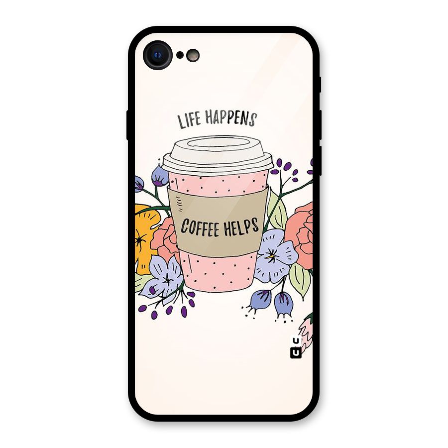 Life Happens Glass Back Case for iPhone SE 2022