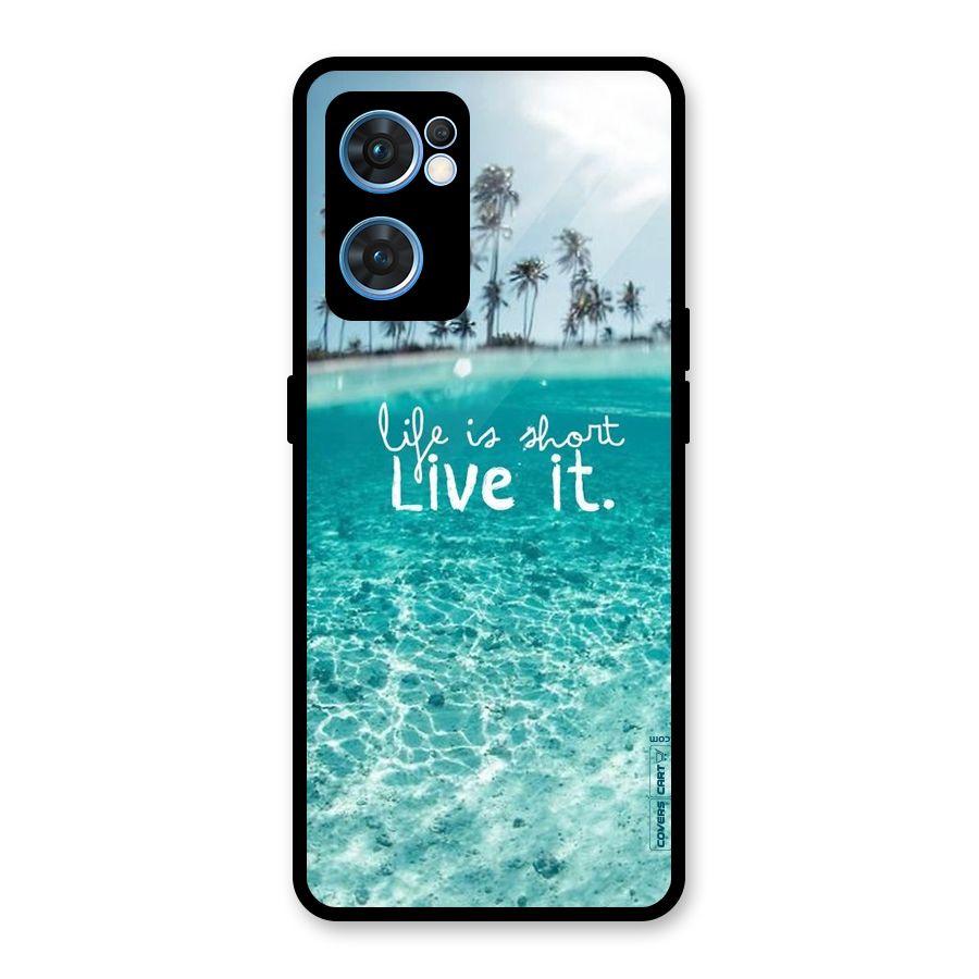 Life Is Short Glass Back Case for Oppo Reno7 5G