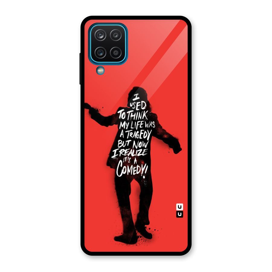 Life Tragedy Comedy Glass Back Case for Galaxy A12