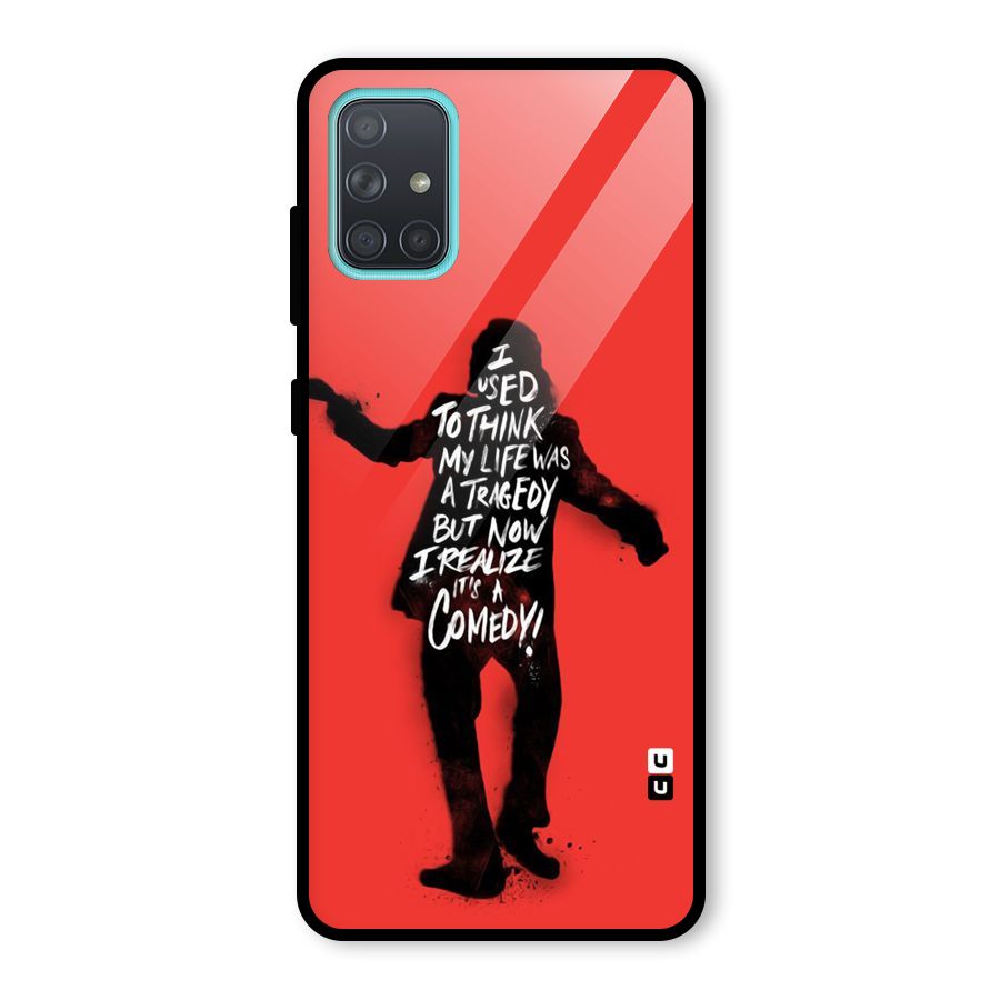 Life Tragedy Comedy Glass Back Case for Galaxy A71