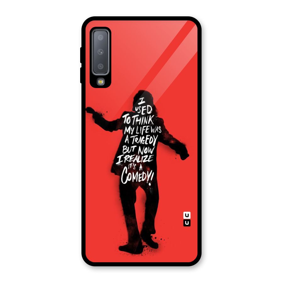 Life Tragedy Comedy Glass Back Case for Galaxy A7 (2018)