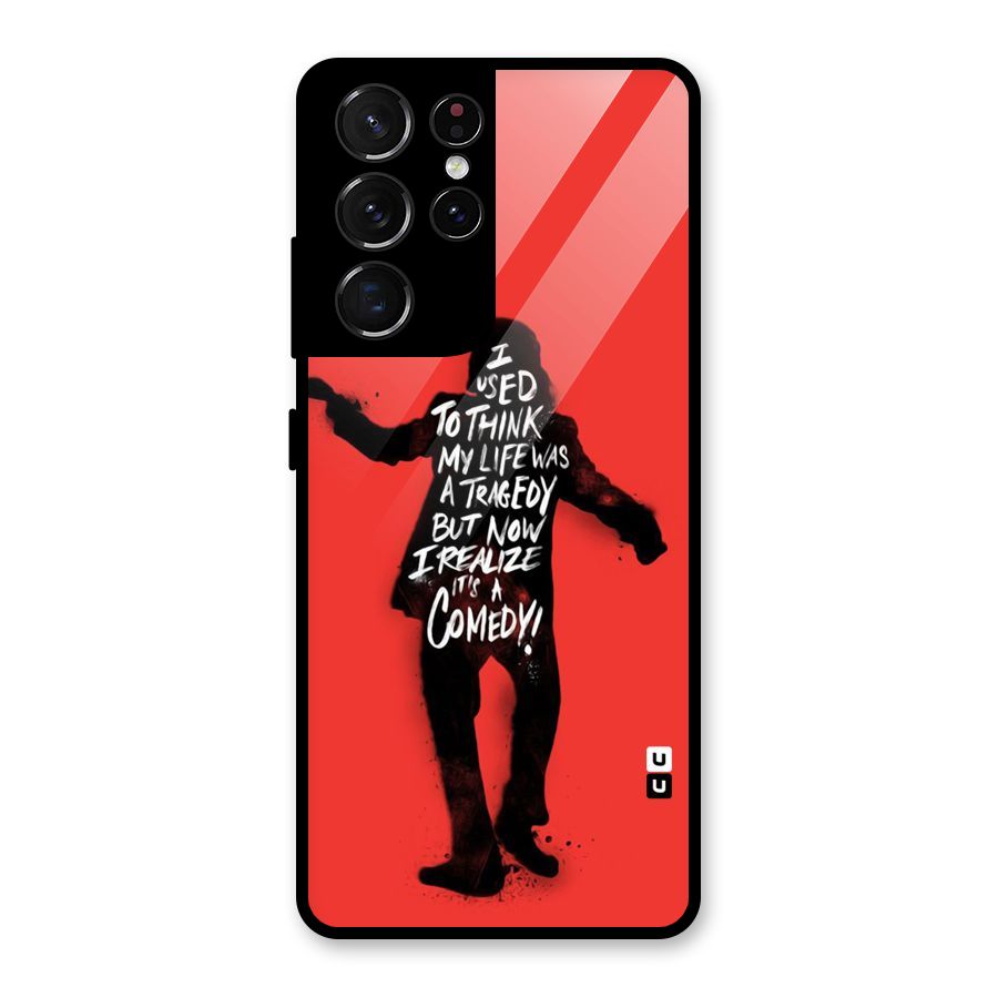 Life Tragedy Comedy Glass Back Case for Galaxy S21 Ultra 5G