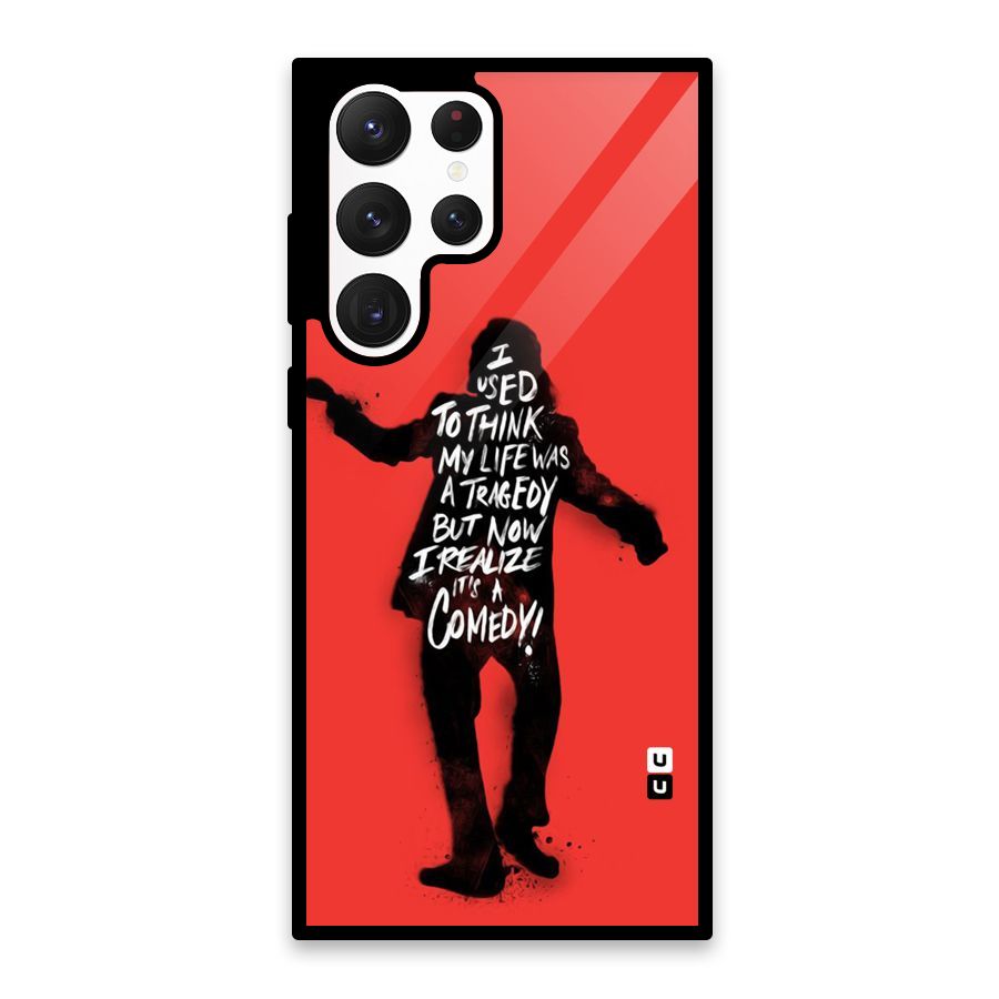 Life Tragedy Comedy Glass Back Case for Galaxy S22 Ultra 5G