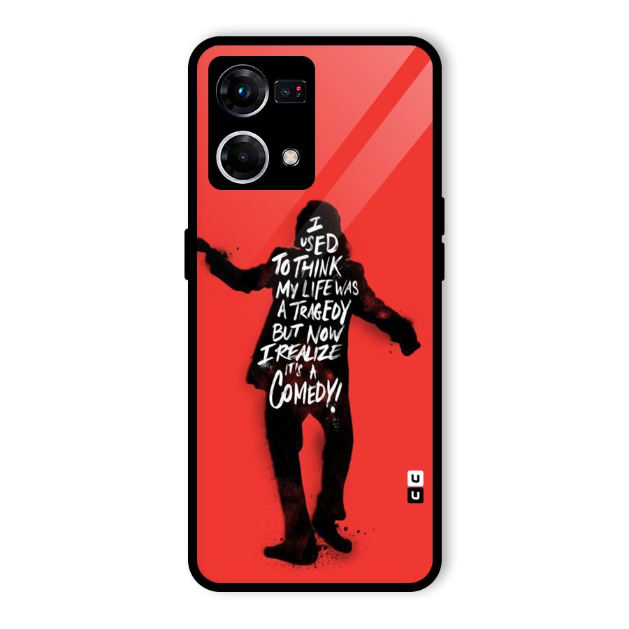 Life Tragedy Comedy Glass Back Case for Oppo F21 Pro 4G