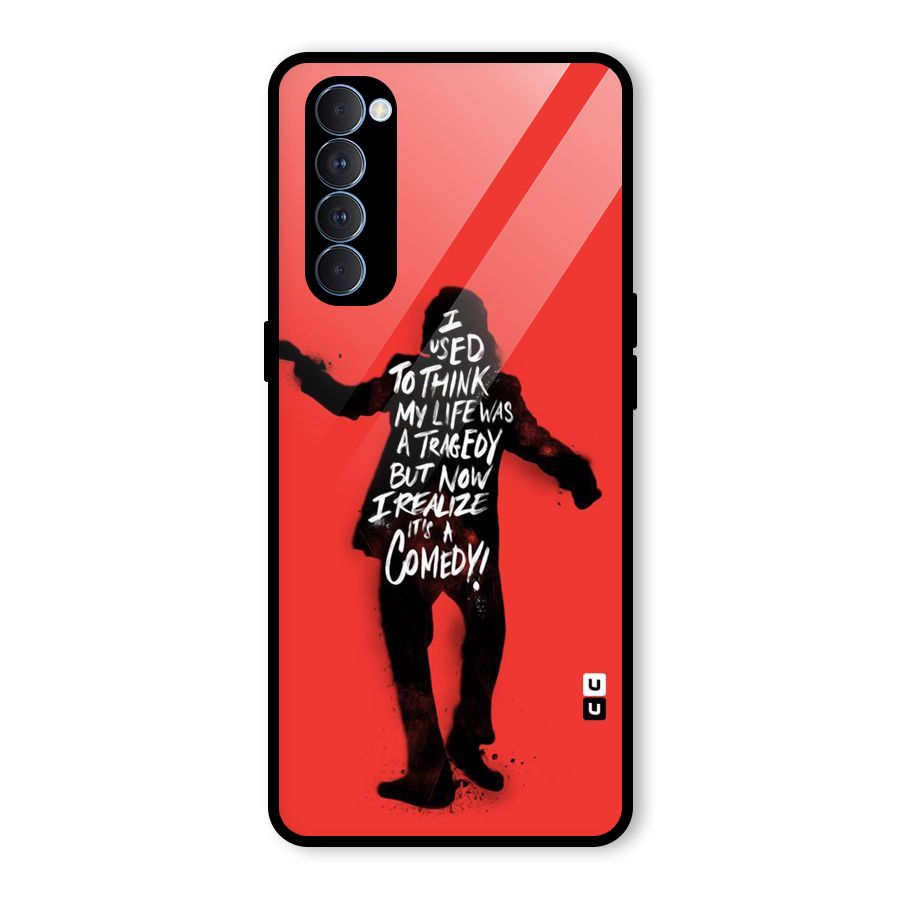 Life Tragedy Comedy Glass Back Case for Oppo Reno4 Pro