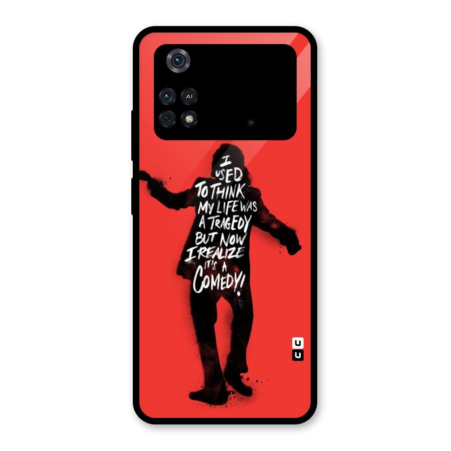 Life Tragedy Comedy Glass Back Case for Poco M4 Pro 4G