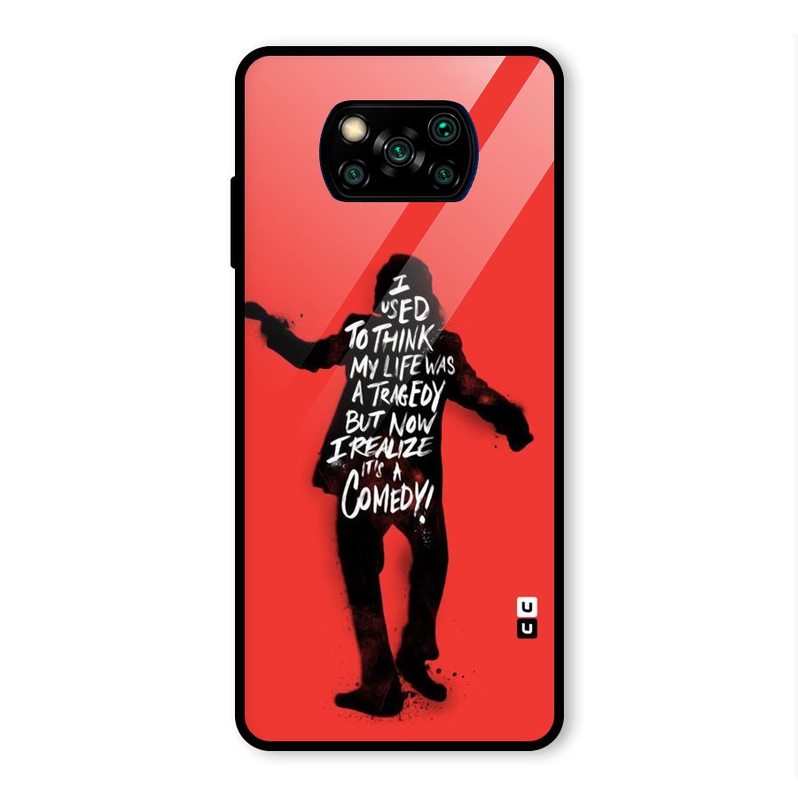 Life Tragedy Comedy Glass Back Case for Poco X3 Pro