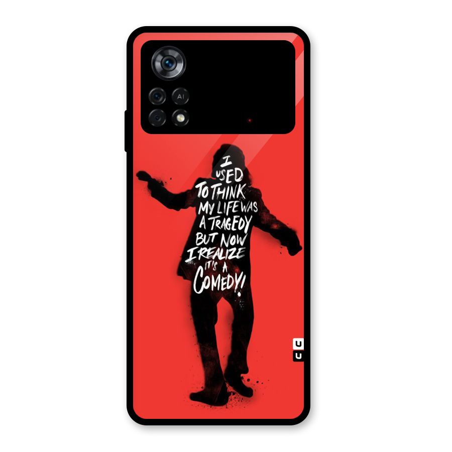 Life Tragedy Comedy Glass Back Case for Poco X4 Pro 5G