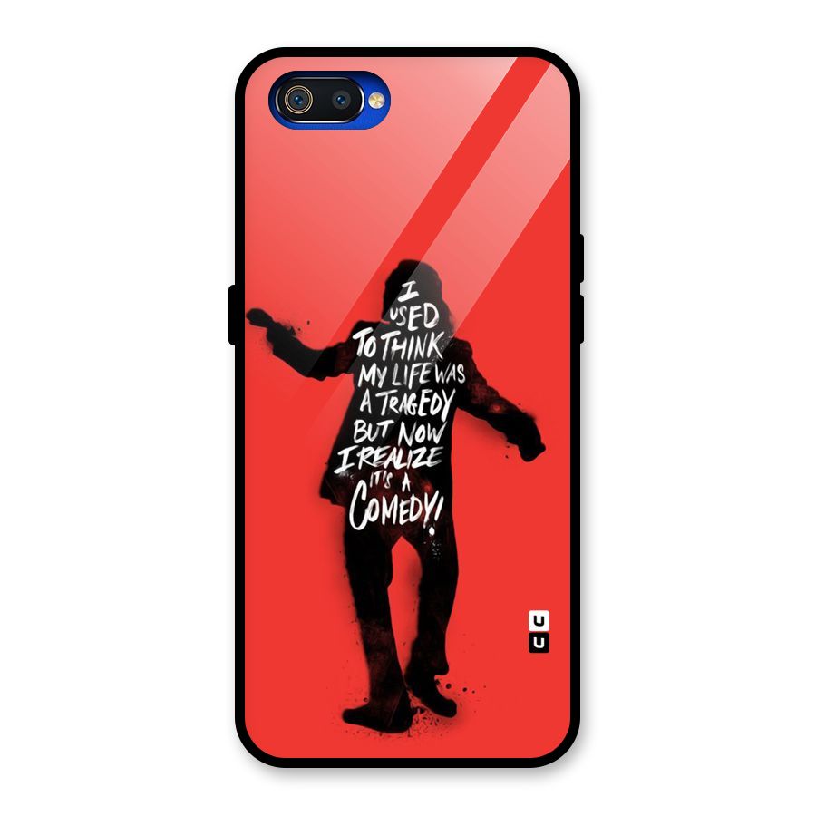 Life Tragedy Comedy Glass Back Case for Realme C2