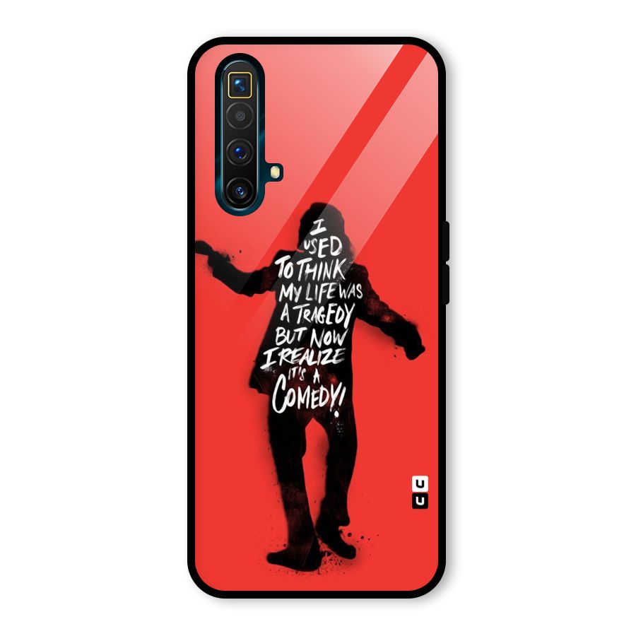 Life Tragedy Comedy Glass Back Case for Realme X3