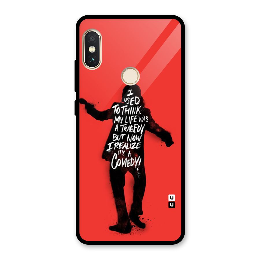Life Tragedy Comedy Glass Back Case for Redmi Note 5 Pro