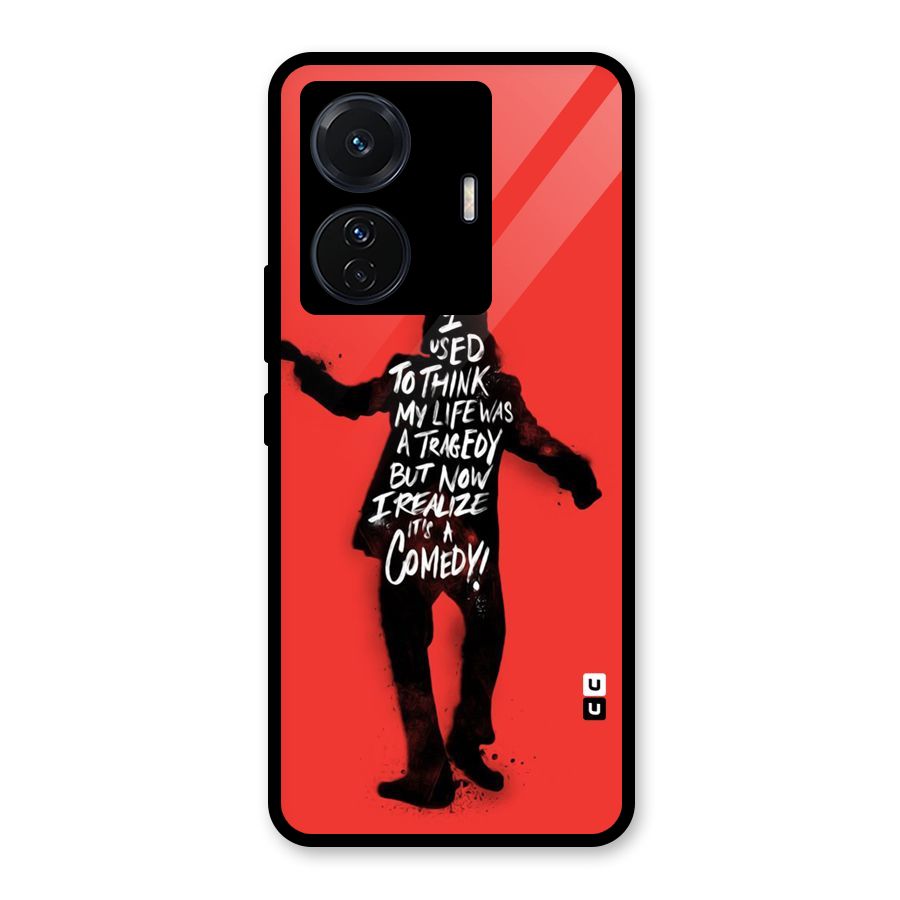 Life Tragedy Comedy Glass Back Case for Vivo T1 Pro