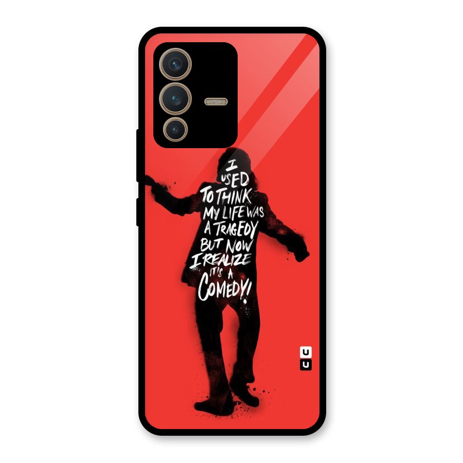 Life Tragedy Comedy Glass Back Case for Vivo V23 5G
