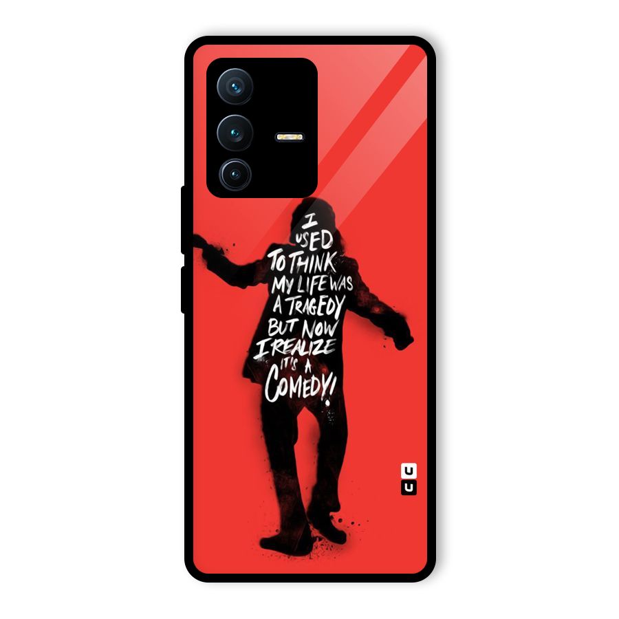 Life Tragedy Comedy Glass Back Case for Vivo V23 Pro