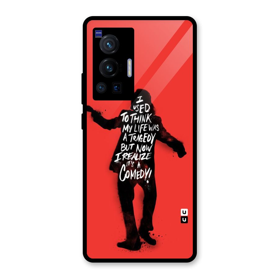 Life Tragedy Comedy Glass Back Case for Vivo X70 Pro
