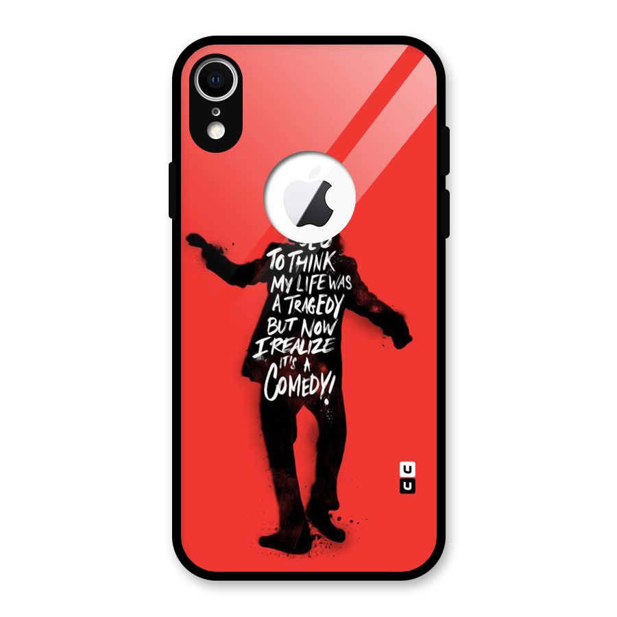 Life Tragedy Comedy Glass Back Case for iPhone XR Logo Cut