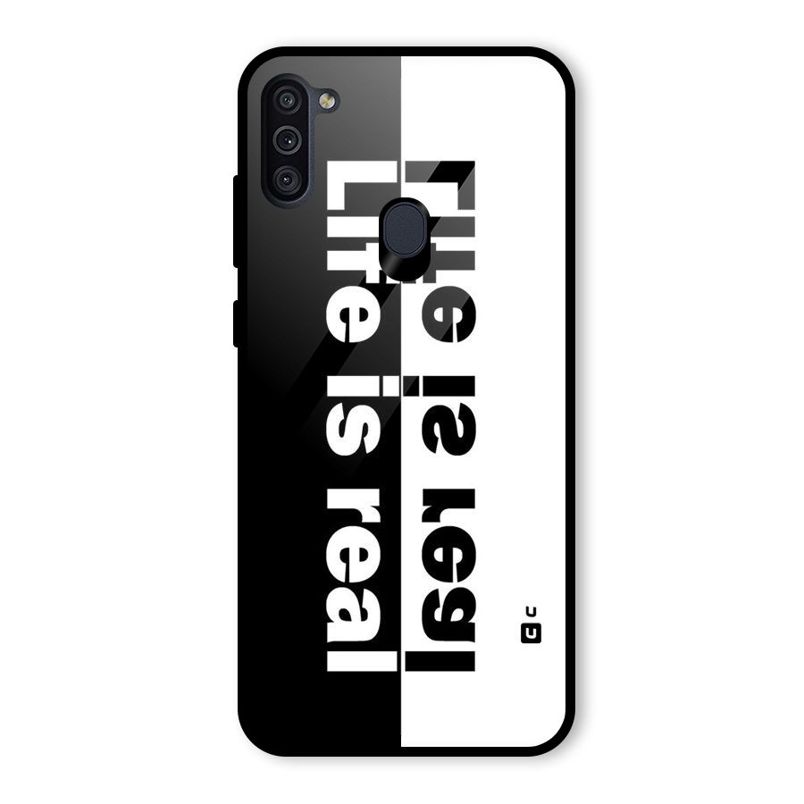 Life is Real Glass Back Case for Galaxy M11