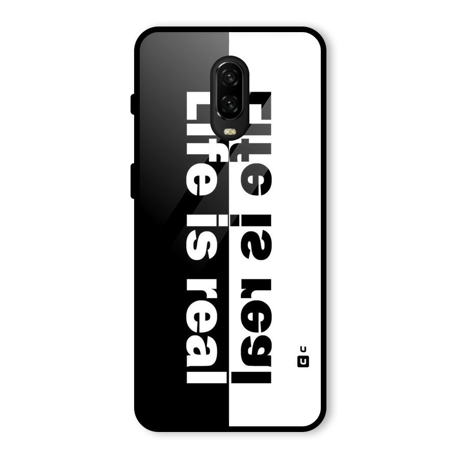 Life is Real Simple Glass Back Case for OnePlus 6T