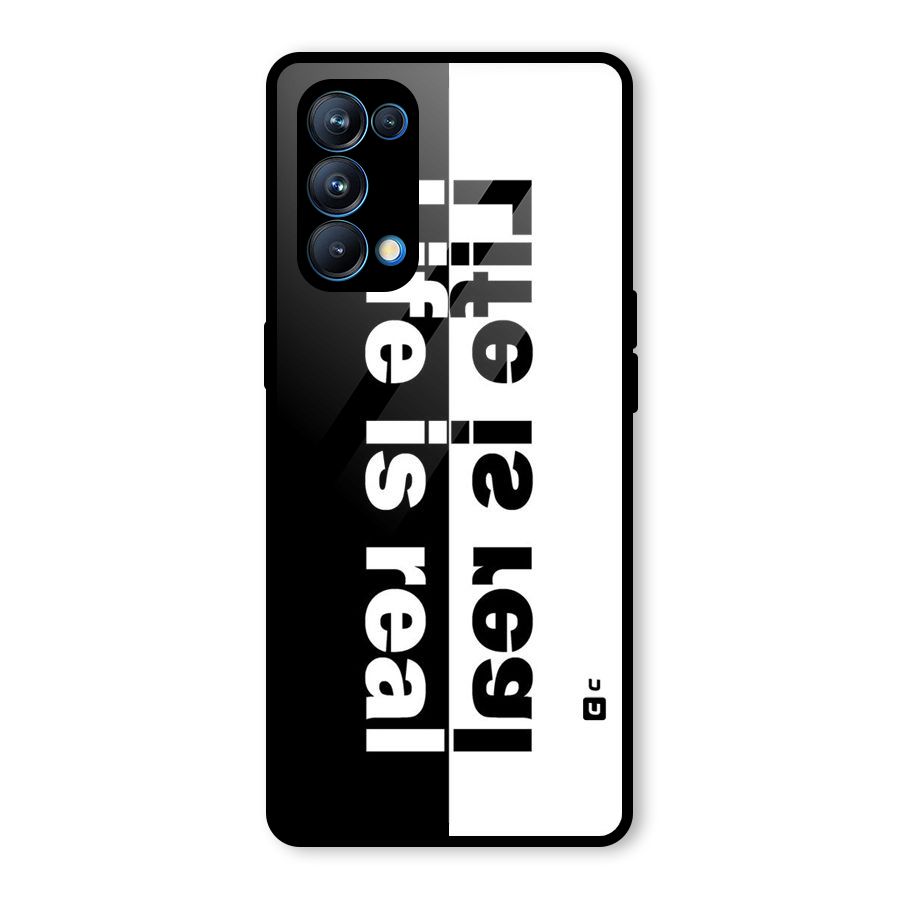 Life is Real Simple Glass Back Case for Oppo Reno5 Pro 5G