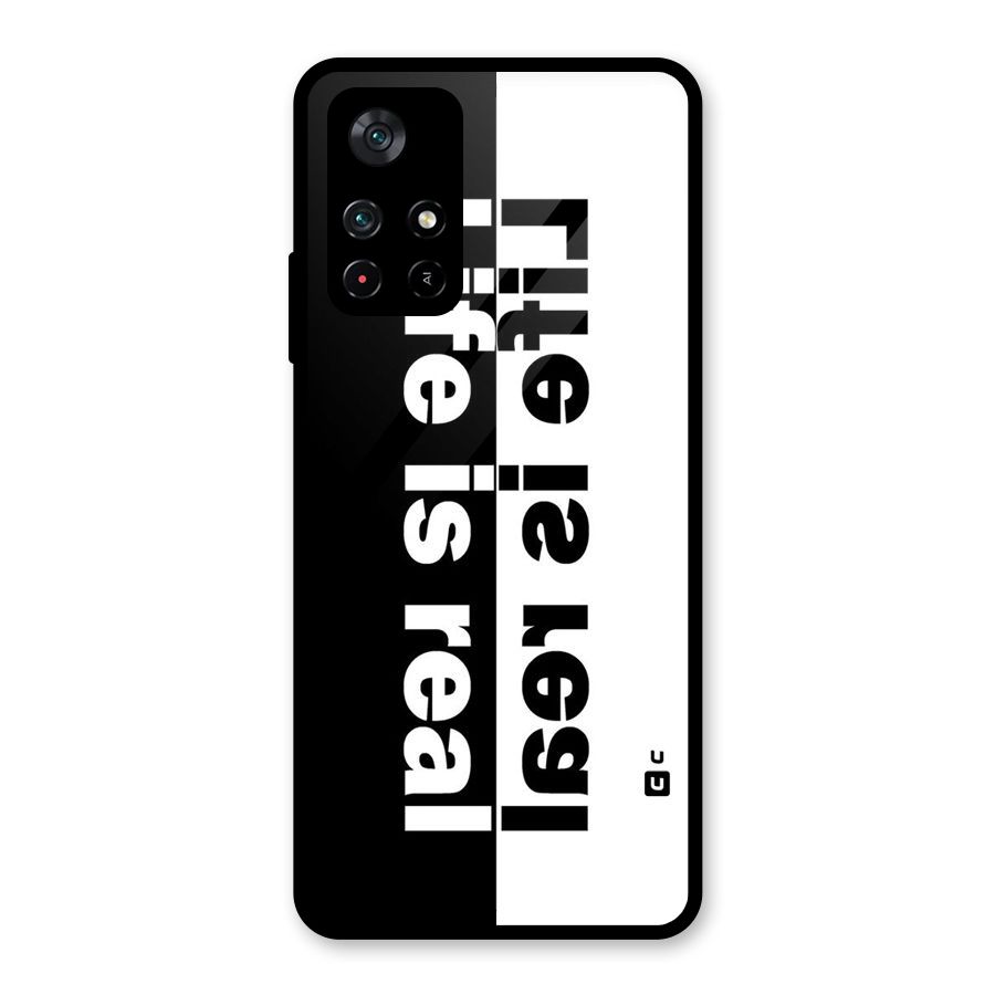 Life is Real Simple Glass Back Case for Poco M4 Pro 5G