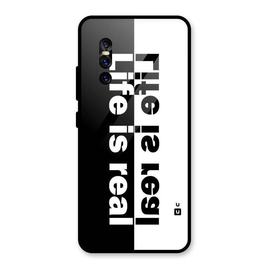 Life is Real Simple Glass Back Case for Vivo V15 Pro