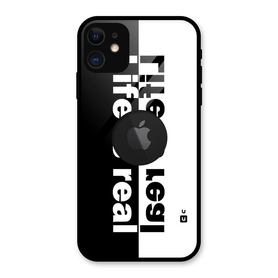 Life is Real Simple Glass Back Case for iPhone 11 Logo Cut