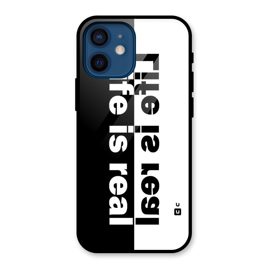 Life is Real Simple Glass Back Case for iPhone 12 Mini