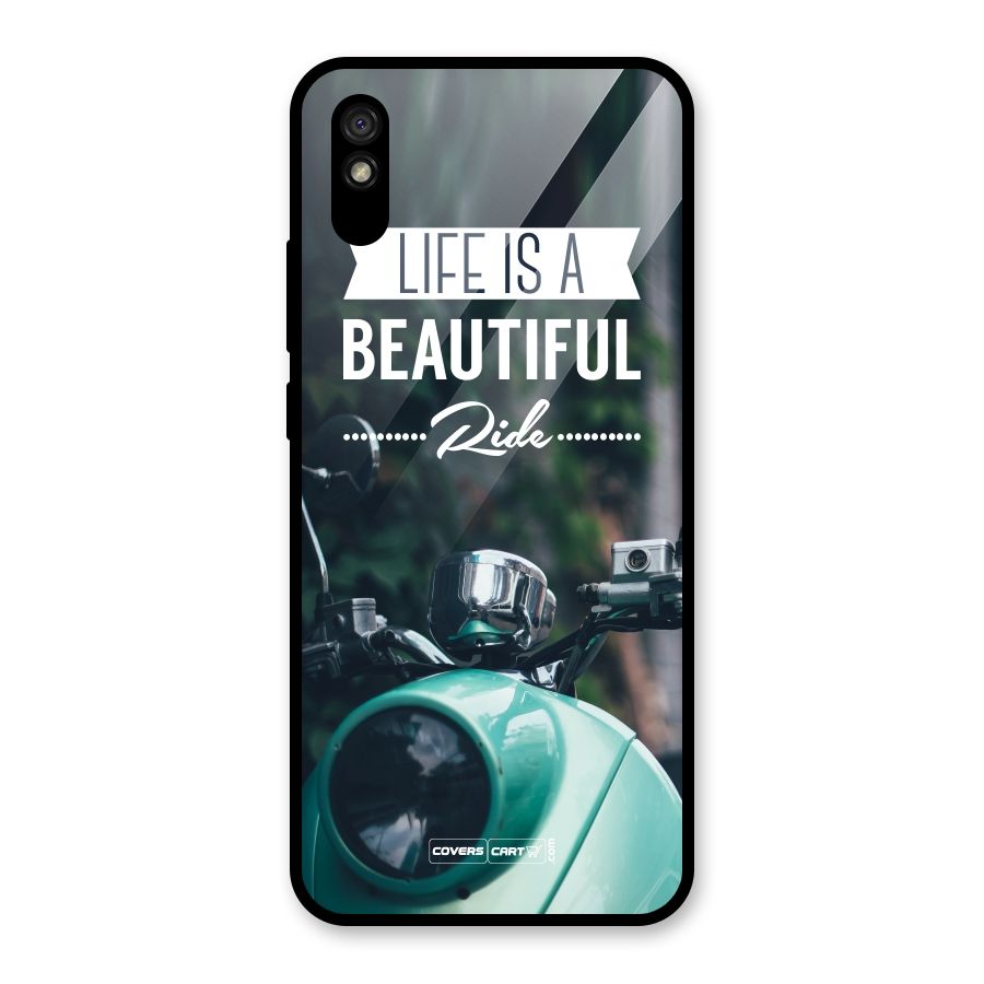 Life is a Beautiful Ride Glass Back Case for Redmi 9A