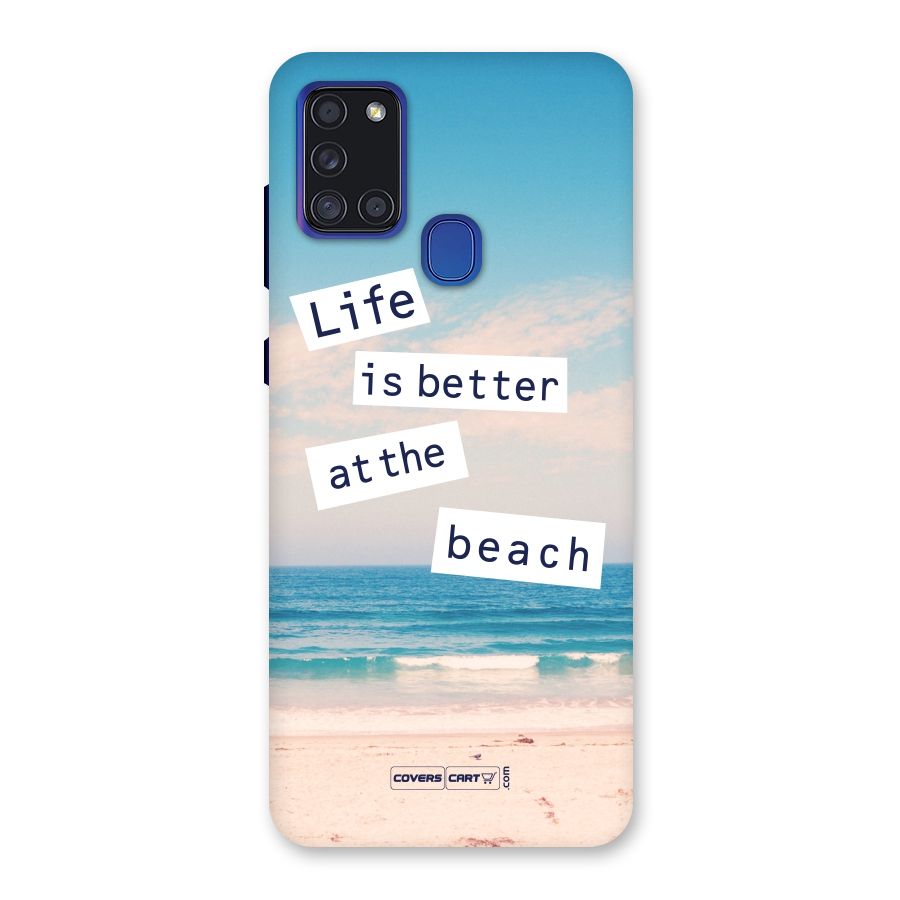Life is better at the Beach Back Case for Galaxy A21s