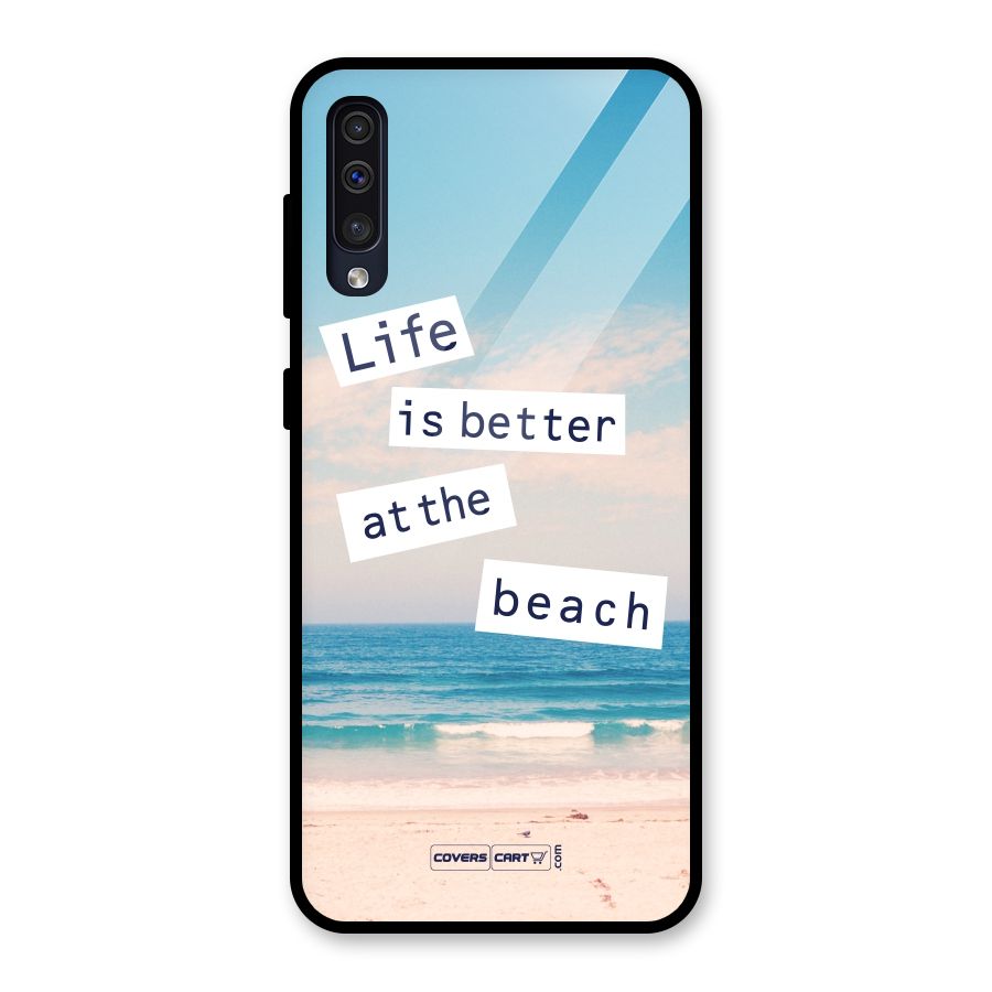 Life is better at the Beach Glass Back Case for Galaxy A30s