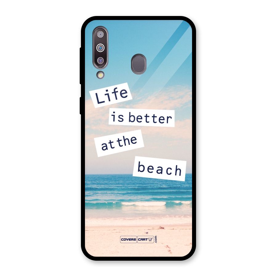 Life is better at the Beach Glass Back Case for Galaxy M30