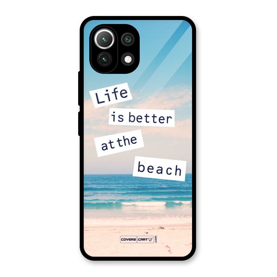 Life is better at the Beach Glass Back Case for Mi 11 Lite NE 5G