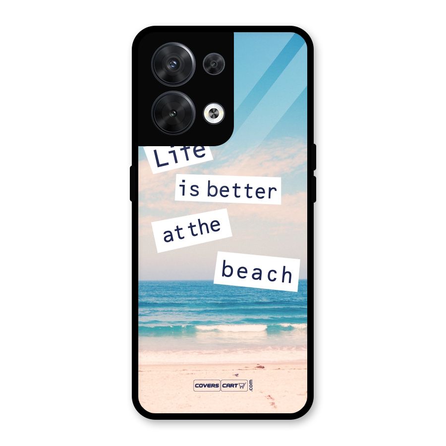 Life is better at the Beach Glass Back Case for Oppo Reno8 5G