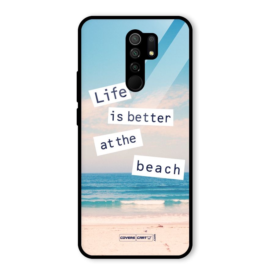 Life is better at the Beach Glass Back Case for Poco M2