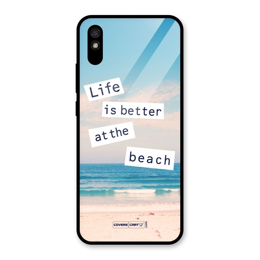 Life is better at the Beach Glass Back Case for Redmi 9A