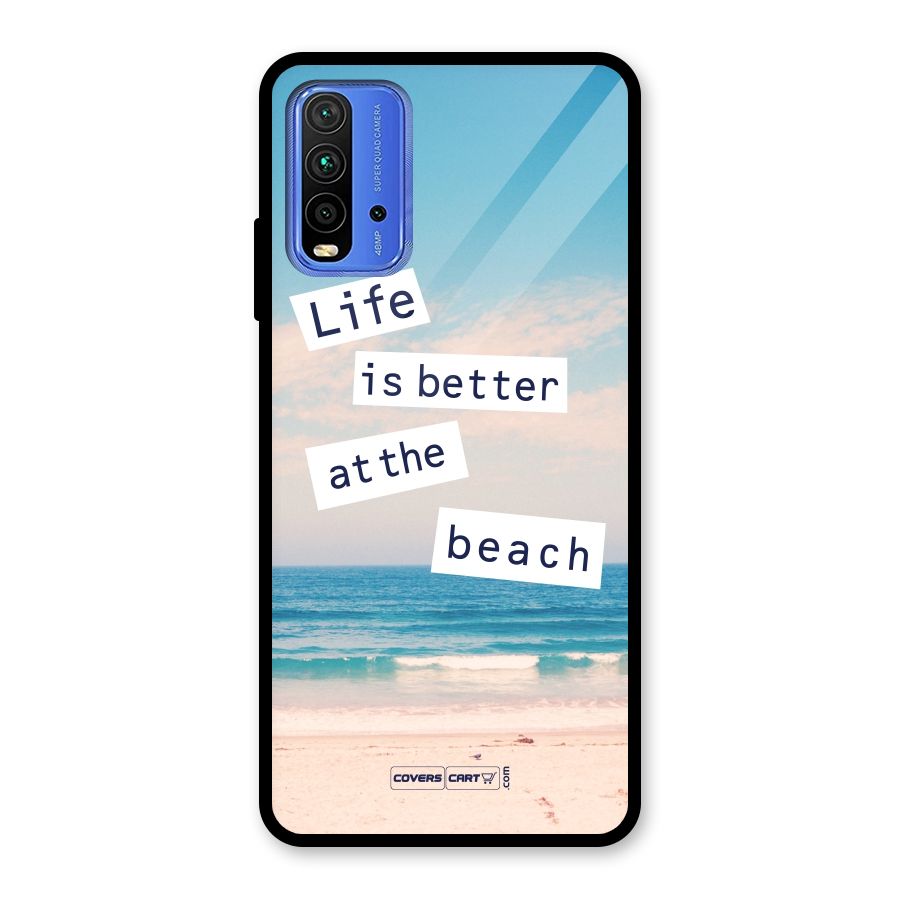 Life is better at the Beach Glass Back Case for Redmi 9 Power