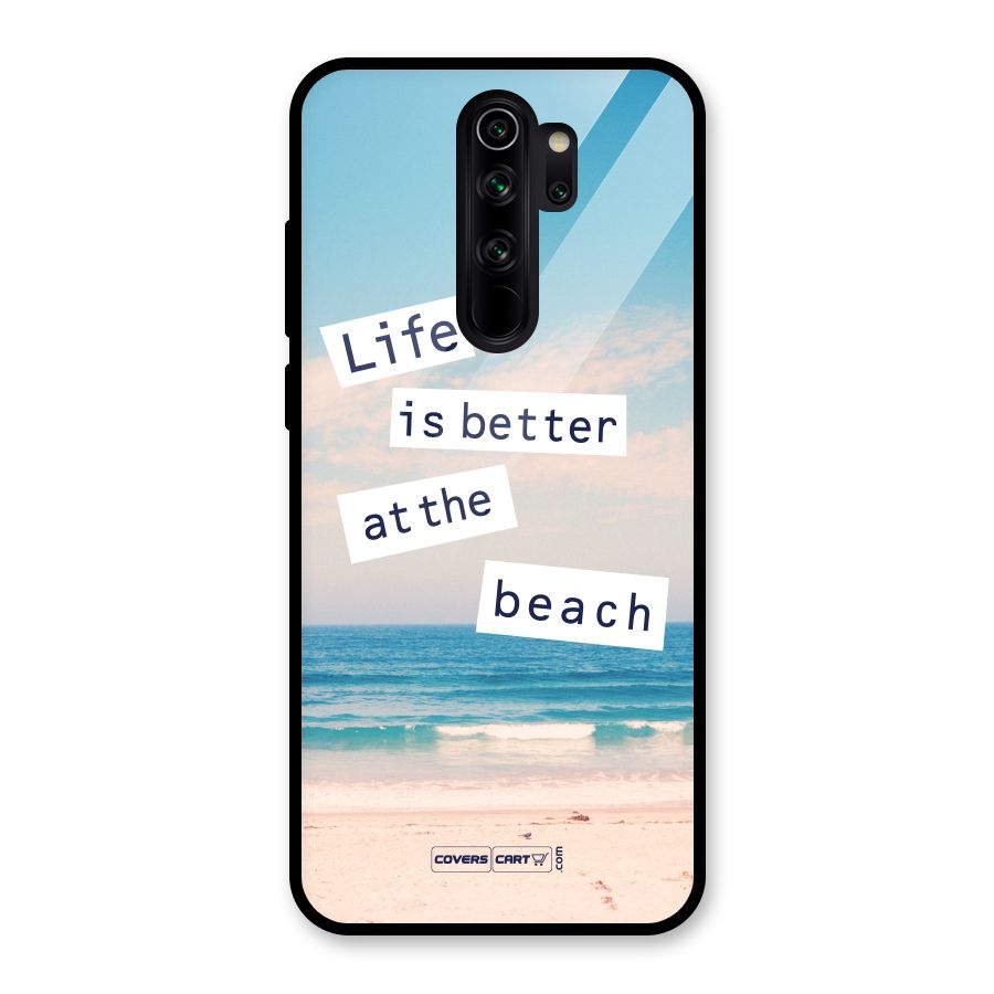 Life is better at the Beach Glass Back Case for Redmi Note 8 Pro