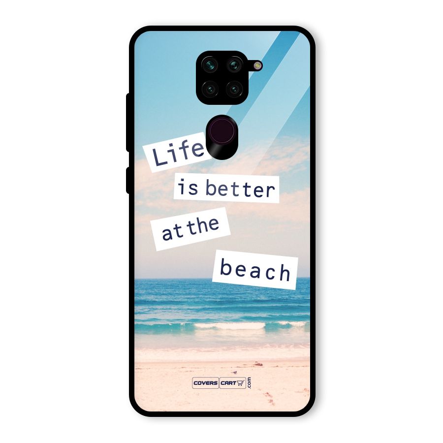 Life is better at the Beach Glass Back Case for Redmi Note 9