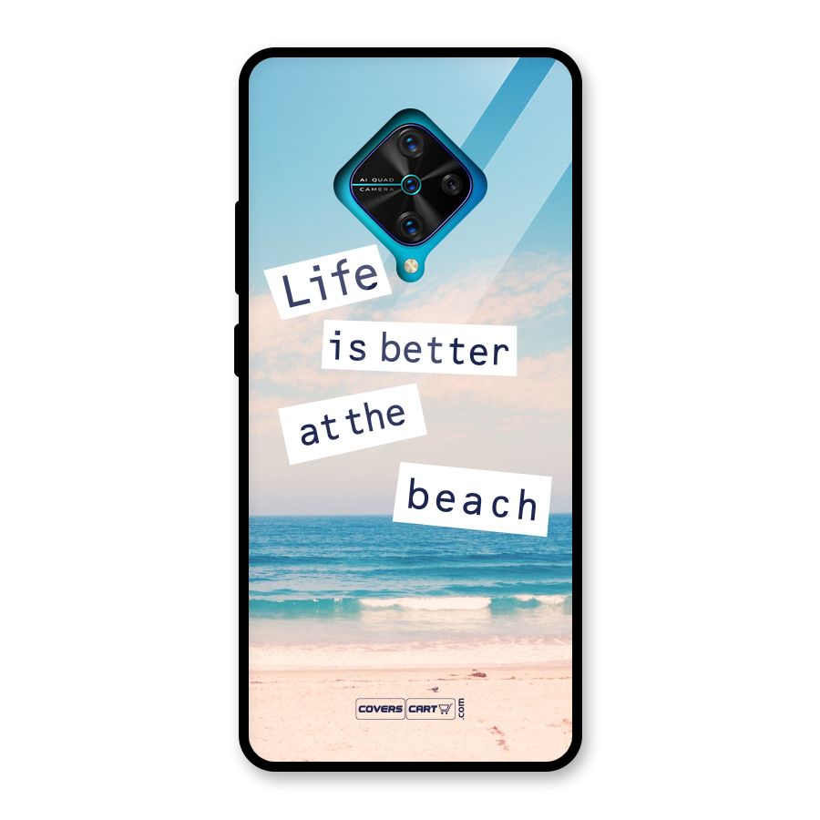 Life is better at the Beach Glass Back Case for Vivo S1 Pro