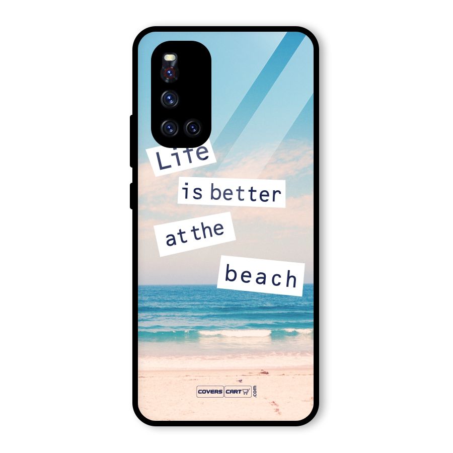 Life is better at the Beach Glass Back Case for Vivo V19