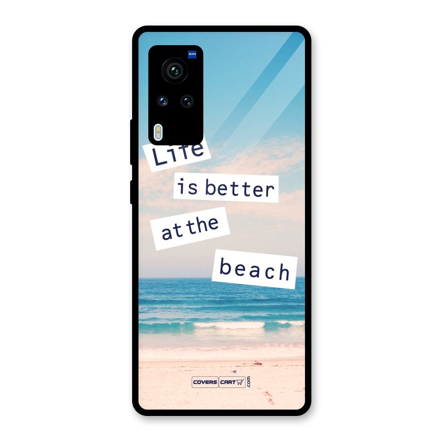 Life is better at the Beach Glass Back Case for Vivo X60 Pro