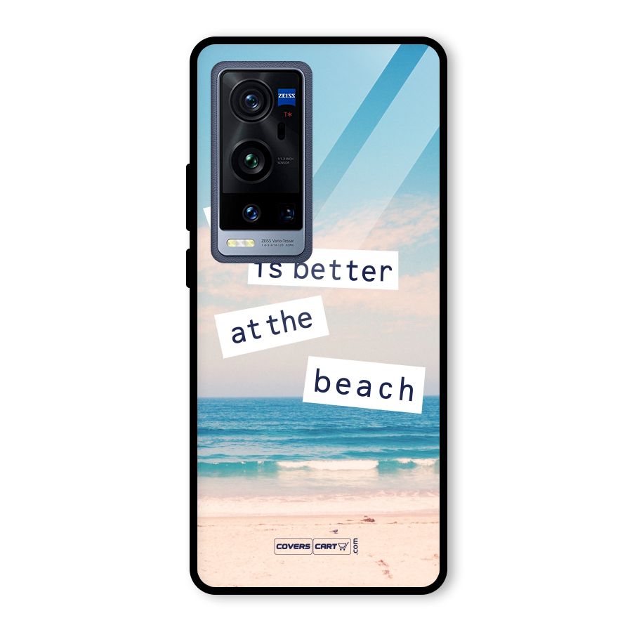 Life is better at the Beach Glass Back Case for Vivo X60 Pro Plus